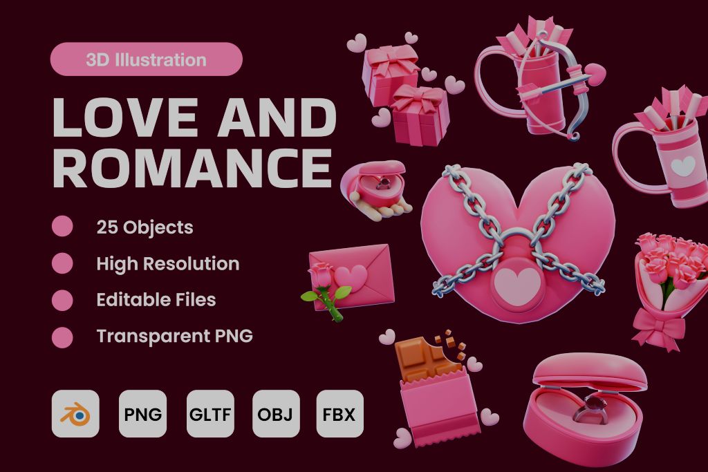 Love And Romance 3D Icon Pack preview