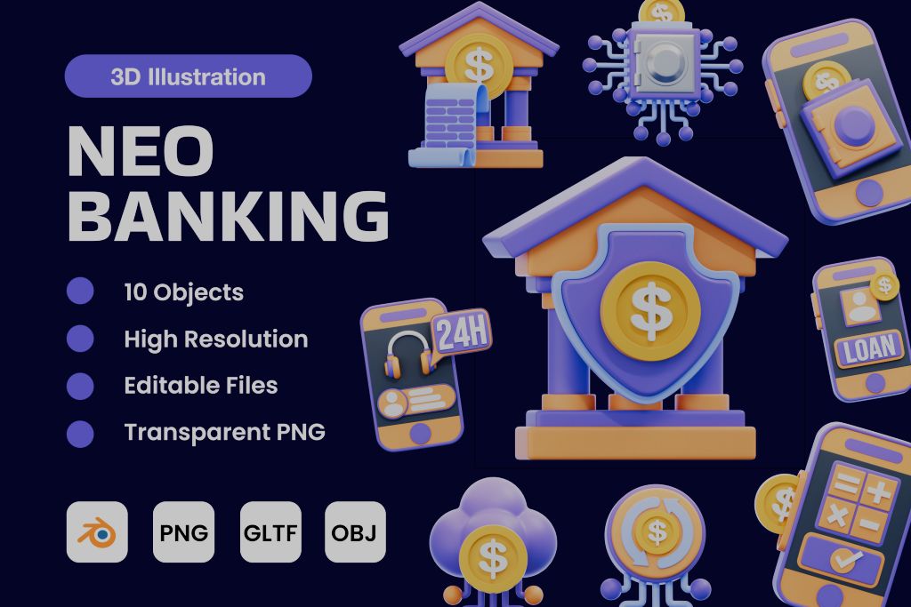 Neo Banking 3D Icon Pack preview