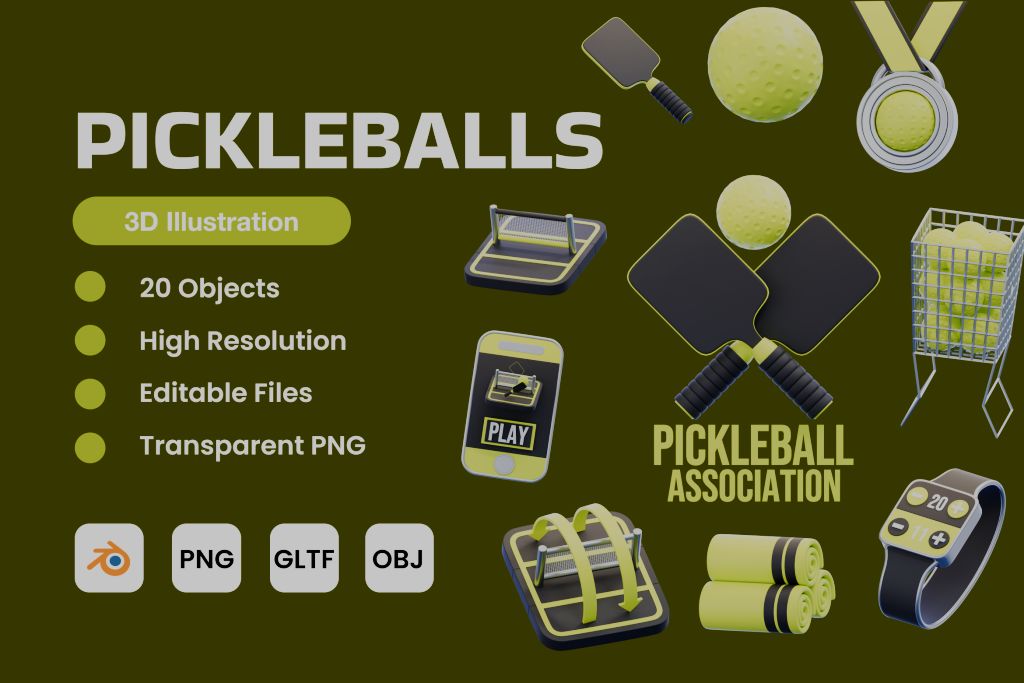Pickleballs 3D Icon Pack preview